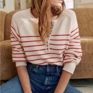 Sezane Léontine Jumper Ecru / Bois De Rose - Size M